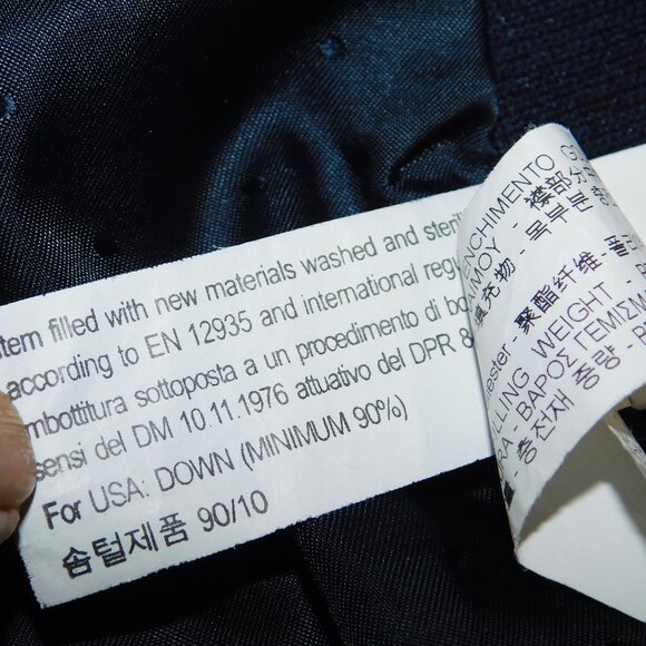 Zara Woman Down Puffer Jacket Navy Blue With Gold Tone Hardware Size Small - Picture 7 of 9